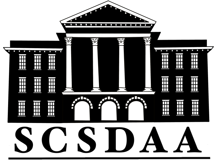 Main logo of the historic Walker Hall with "SCSDAA" underneath the building.